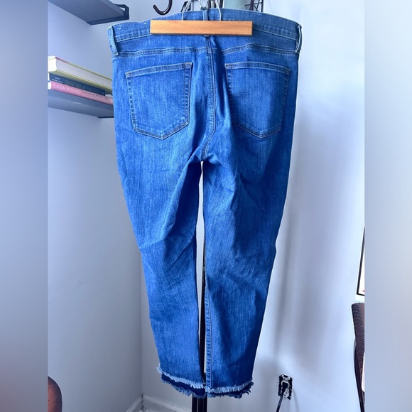 #2 LOFT JEANS SKINNY RAW RUFFLED LEGS BLUE SIZE 32 - Picture 4 of 9